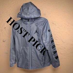 NIKE AIR JORDAN BOYS HOODED FLEECE LINED GRAY JACKET